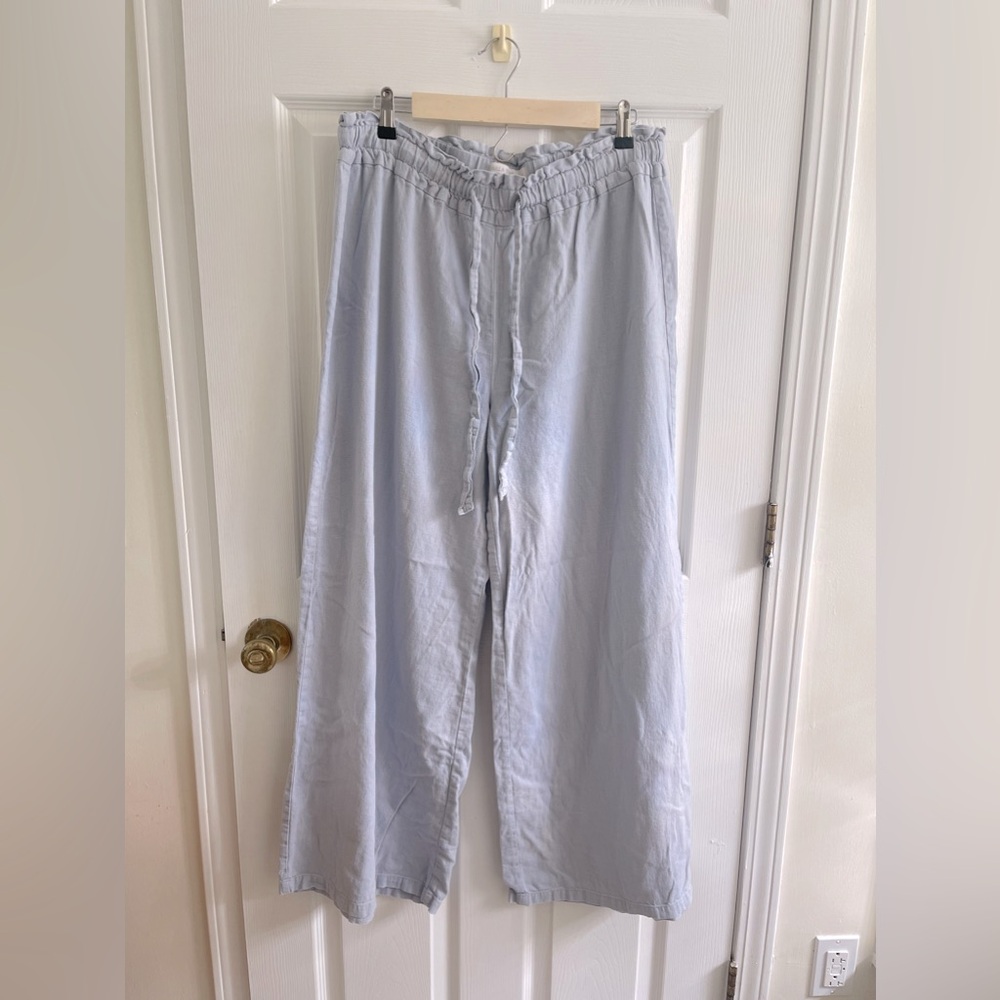 Sky Blue Linen Blend Pants - XL
